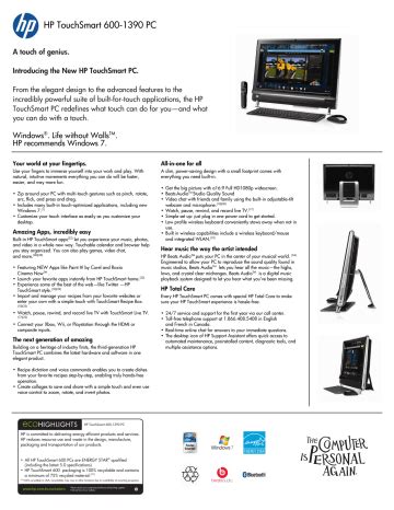 Hp Touchsmart 600 User Manual Ebook PDF