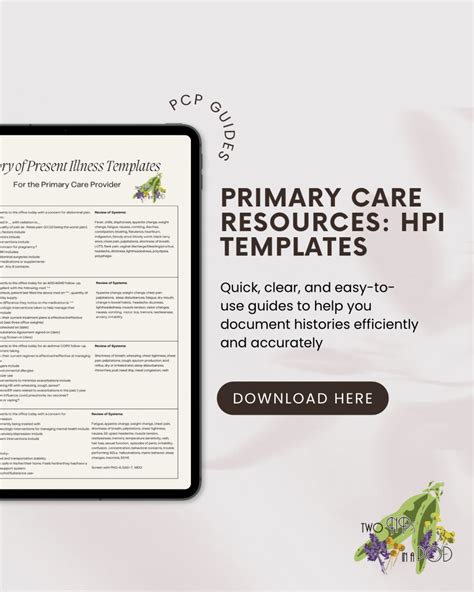 Hpi Templates For Primary Care