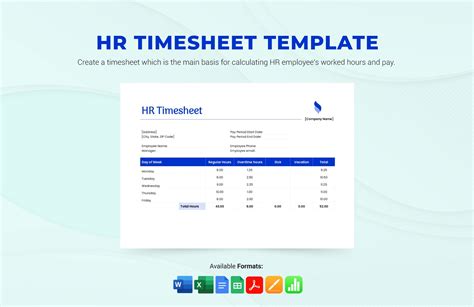 Hr Timesheet Template