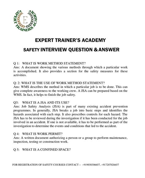 Hse Questions Answers Doc