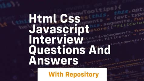 Html Css Javascript Interview Questions And Answers Kindle Editon