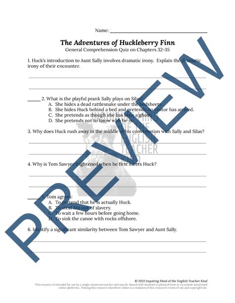 Huckleberry Finn Responding Answer Key Kindle Editon