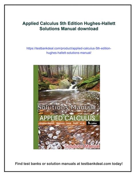 Hughes Hallett Calculus 5th Edition Solutions Manual Reader