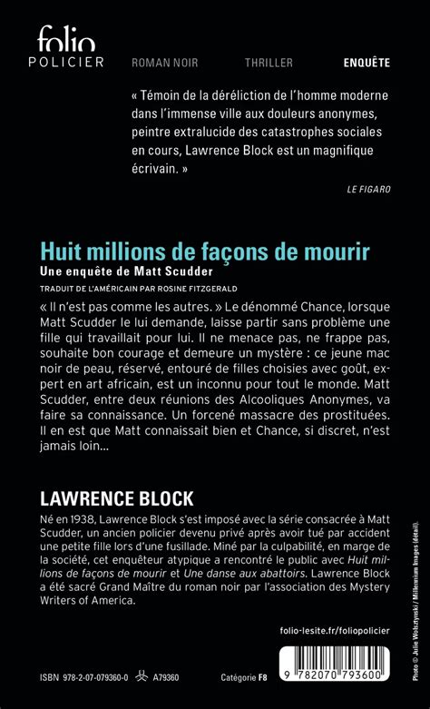 Huit Millions De Facons De Mourir French Edition PDF