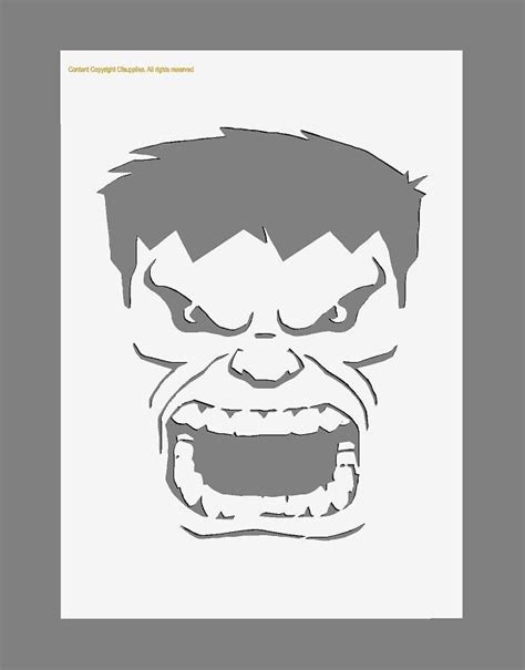 Hulk Pumpkin Template