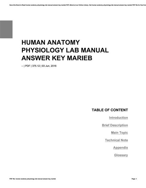 Human Anatomy And Physiology Marieb Answer Key Doc