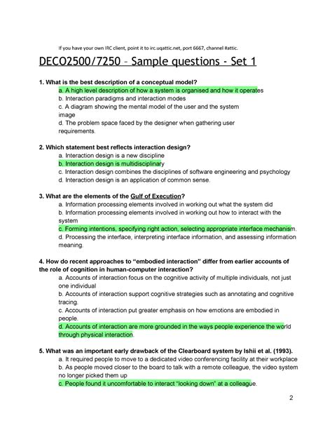 Human Computer Interaction Exam Questions Answers Reader