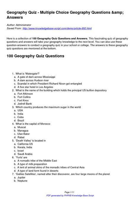 Human Geography 2001 Multiple Choice Answers Reader
