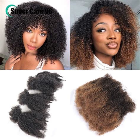 Human Hair Weft Afro Kinky Curly Brazilian Human Hair