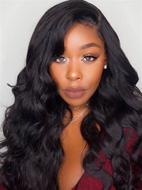 Human Hair Wigs African American Layered Lace Front 20" Wigs