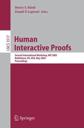 Human Interactive Proofs Second International Workshop Kindle Editon