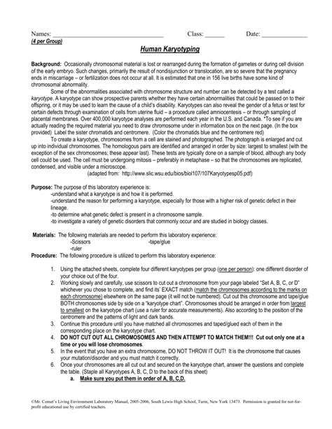 Human Karyotyping Activity Lab 14 Answers Reader