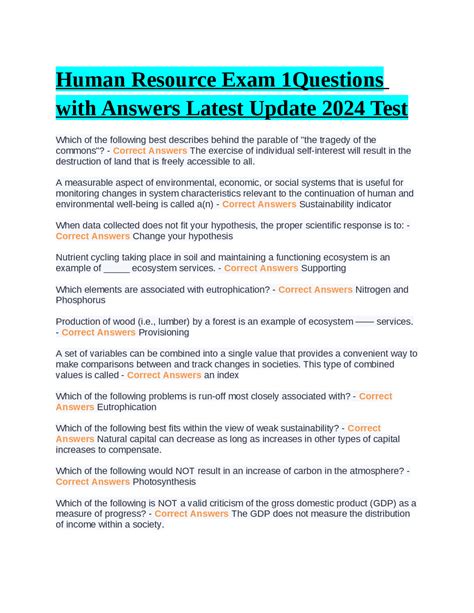 Human Resource Exam Essay Questions And Answers Epub