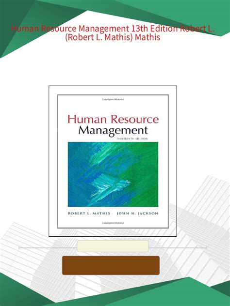 Human Resource Management 13th Edition Mathis Ebook PDF