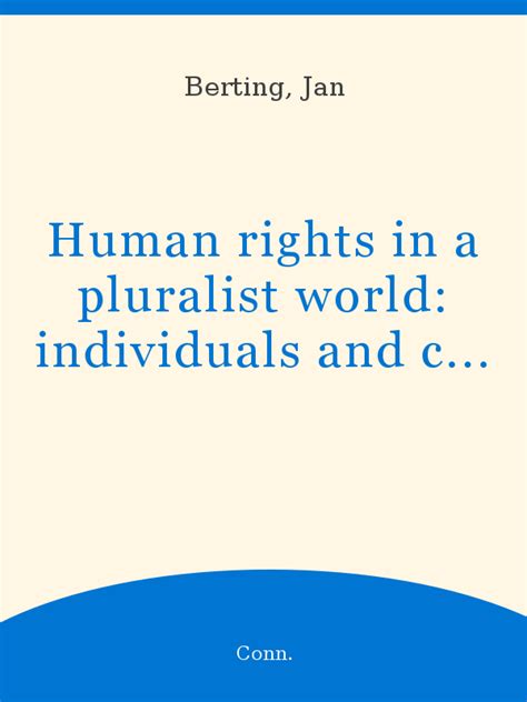 Human Rights in a Pluralist World Individuals and Collectivities Epub