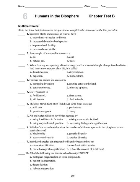 Humans In The Biosphere Workbook Answers Doc