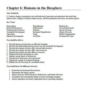 Humans In The Biosphere Workbook Answerssectio 1 PDF