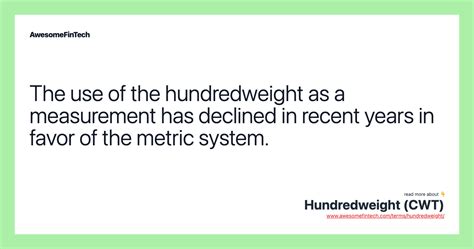 Hundredweight: A Versatile Unit of Measurement