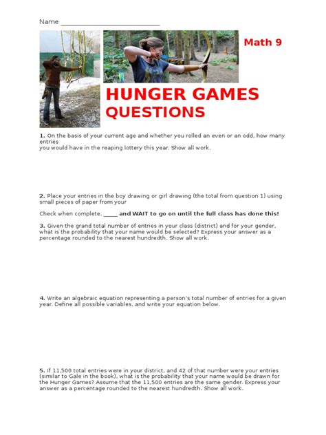 Hunger Games Probability Answers Reader