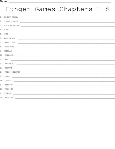 Hunger Games Themes Word Jumble Answers Kindle Editon