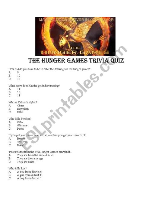 Hunger Games Trivia Questions And Answers Epub