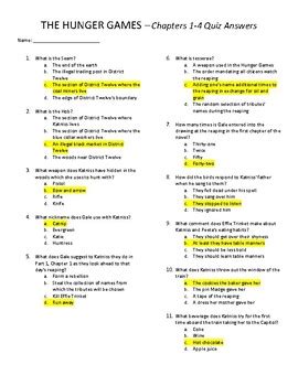 Hunger Games With Questions And Answer Key Doc