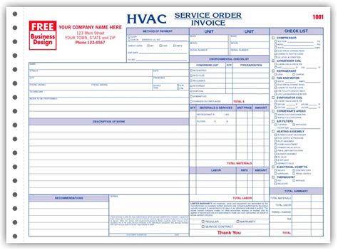 Hvac Service Ticket Template
