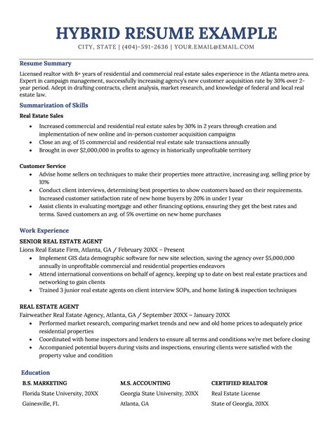 Hybrid Resume Template