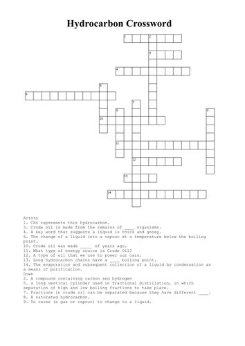 Hydrocarbon Suffix Crossword Answer PDF