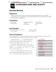 Hydrogen Ions And Acidity Section Review Answers Epub