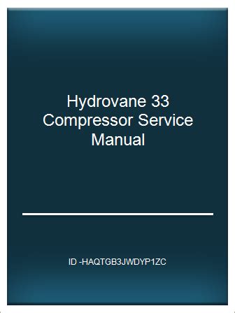 Hydrovane 33 Manual Ebook PDF