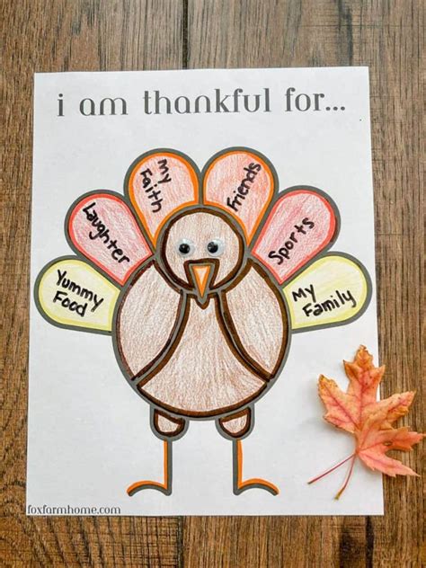 I Am Thankful For Turkey Printable
