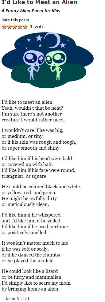 I Wish I Had An Alien and Other Funny Poems for Kids Reader