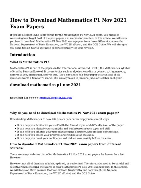 IB MATH PAST PAPERS Ebook Kindle Editon