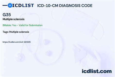 ICD-10 Code for Multiple Sclerosis: G35