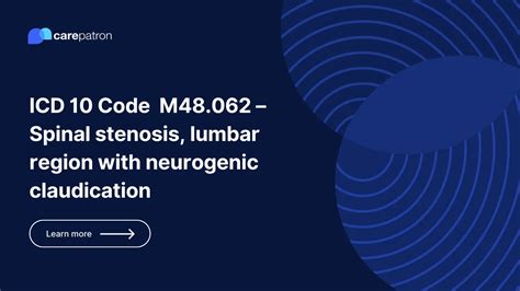 ICD-10 Code for Spinal Stenosis: M48.00-M48.09