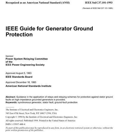 IEEE Guide for Generator Ground Protection pdf PDF