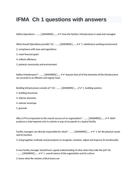 IFMA TEST ANSWERS Ebook Kindle Editon