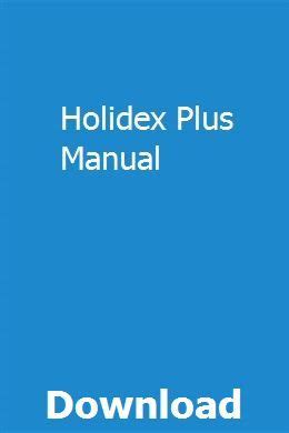 IHG HOLIDEX PLUS MANUAL Ebook Reader