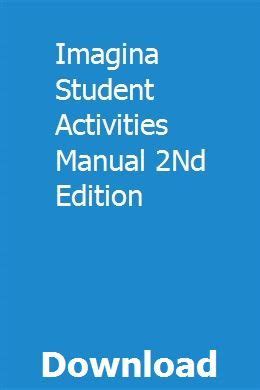 IMAGINA STUDENT ACTIVITIES MANUAL SECOND EDITION ANSWERS Ebook Epub