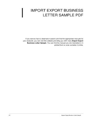 IMPORT EXPORT BUSINESS LETTER SAMPLE Ebook PDF