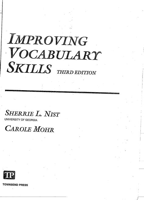 IMPROVING VOCABULARY SKILLS 3RD EDITION ANSWER KEY Ebook Doc