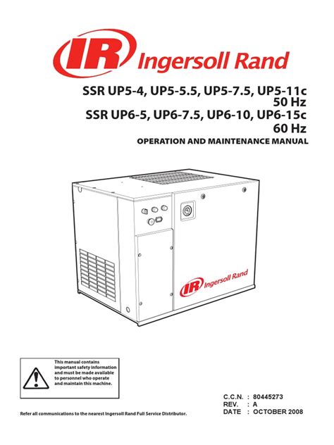 INGERSOLL RAND AIR COMPRESSOR MAINTENANCE MANUAL PDF Ebook Reader