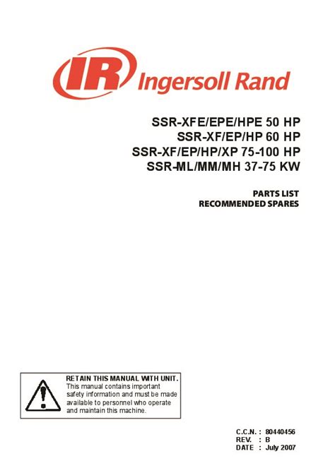 INGERSOLL RAND SSR EP100 MANUAL HOSES Ebook Reader