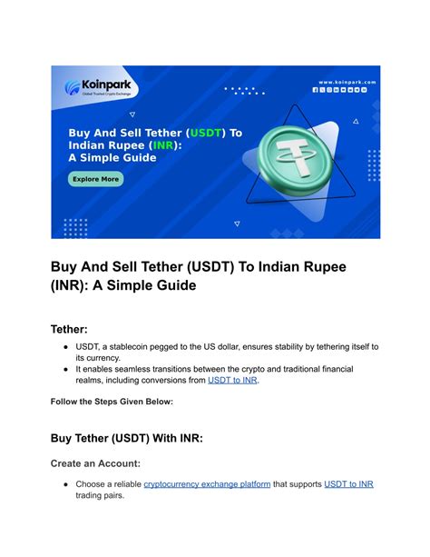 INR to USDT: A Comprehensive Guide to Buying, Selling, and Converting Indian Rupee to Tether