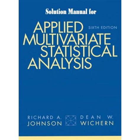 INSTRUCTOR S MANUAL FOR APPLIED MULTIVARIATE STATISTICS Ebook Epub