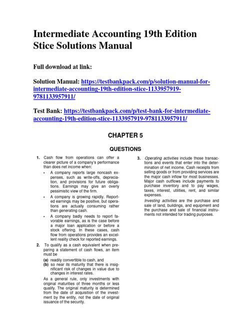 INTERMEDIATE ACCOUNTING 19TH EDITION STICE SOLUTION Ebook Doc