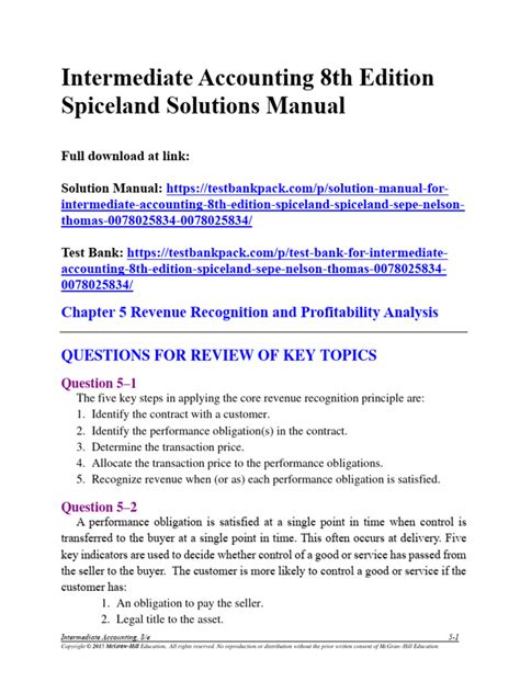 INTERMEDIATE ACCOUNTING SPICELAND 8TH EDITION SOLUTIONS MANUAL Ebook Reader