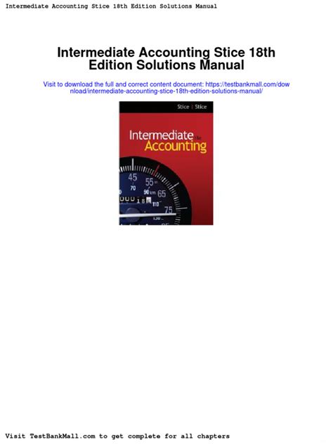 INTERMEDIATE ACCOUNTING STICE SOLUTIONS MANUAL Ebook Kindle Editon
