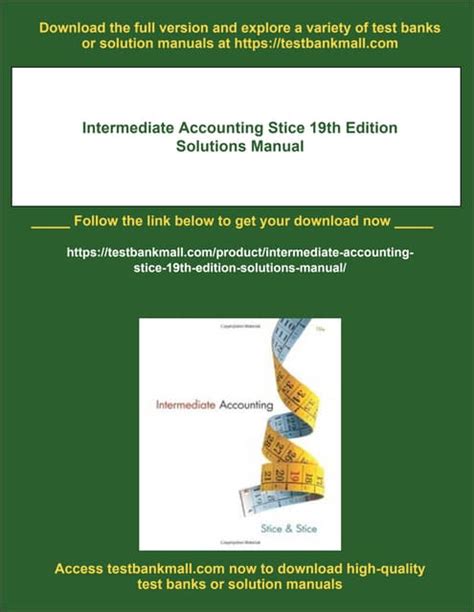 INTERMEDIATE ACCOUNTING STICE SOLUTIONS MANUAL Ebook Kindle Editon